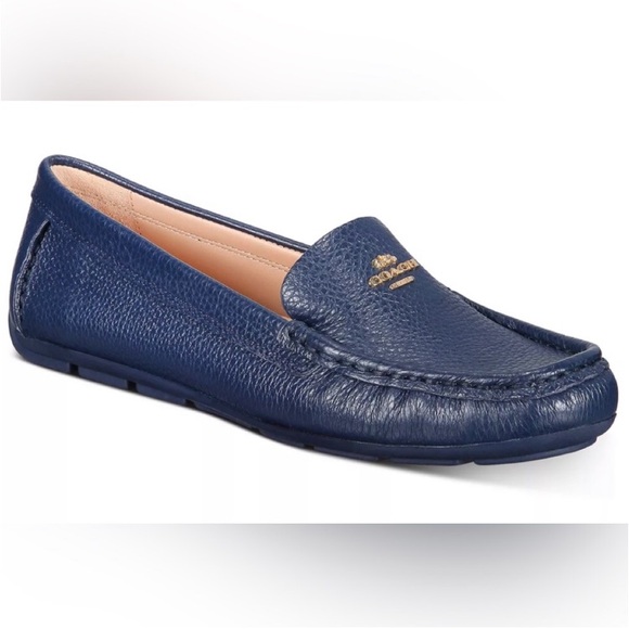 Coach Marley Lock Up Leather Driving Loafer Shoe In Blue Sz 7.5 EUC - Picture 1 of 8